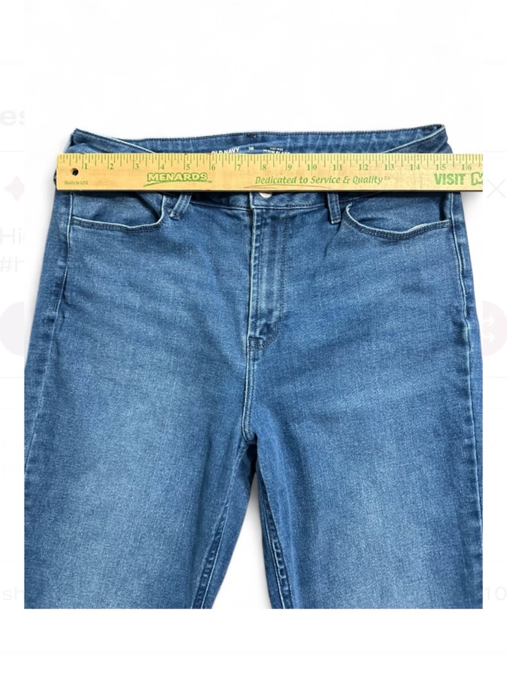 OLD NAVY Women’s Blue High-Rise Wide Leg Jeans 10, Stretch. - Picture 5 of 8
